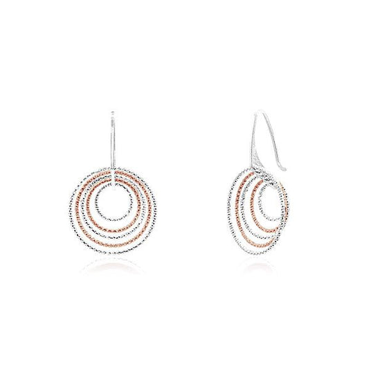 CiCi Collection Pauline Earrings White Rhodium & Rose Gold