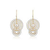CiCi Collection Penny Farthing Earrings White Rhodium & Gold