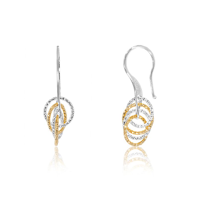 CiCi Collection Petite Infinity Earrings White Rhodium & Gold