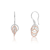 CiCi Collection Petite Infinity Earrings White Rhodium & Rose Gold