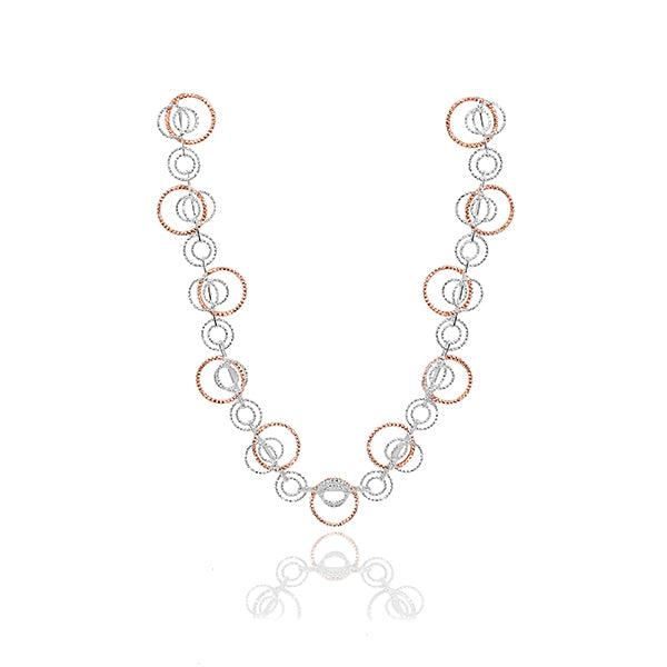 CiCi Collection Pianeta Necklace Silver & Rose-Gold