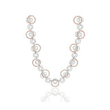 CiCi Collection Pianeta Necklace Silver & Rose-Gold