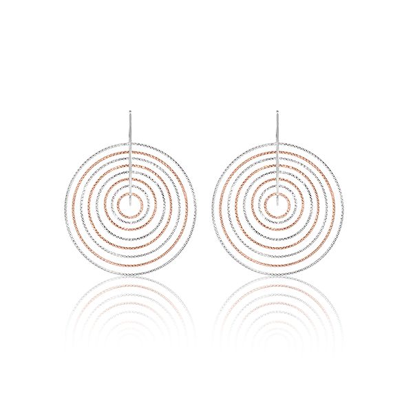 CiCi Collection Sol Earrings White Rhodium & Rose-Gold