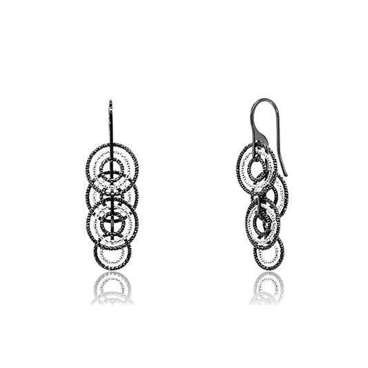CiCi Collection Stella Earrings Black & White Rhodium