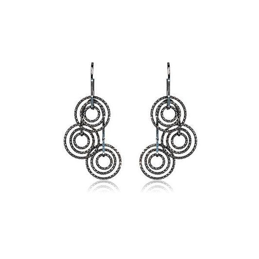 CiCi Collection Triciclo Earrings Black Rhodium