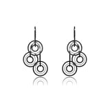 CiCi Collection Triciclo Earrings Black & White Rhodium