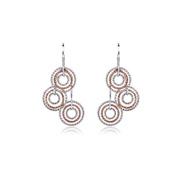 CiCi Collection Triciclo Earrings Silver & Rose-Gold
