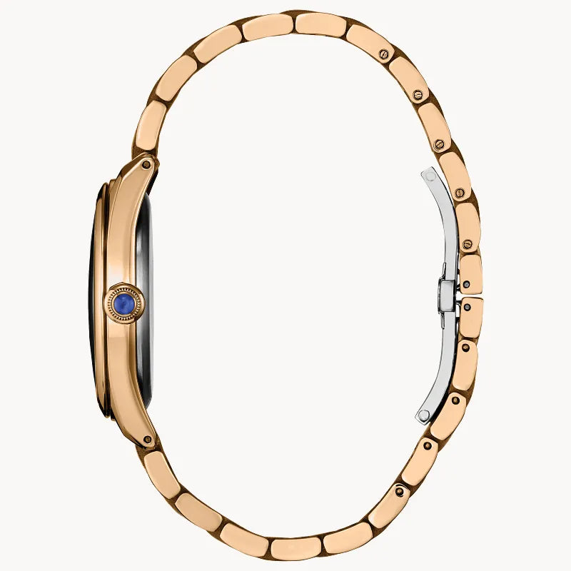 Citizen Classic Rose-Gold Tone Eco-Drive Women's Brown Dial Watch