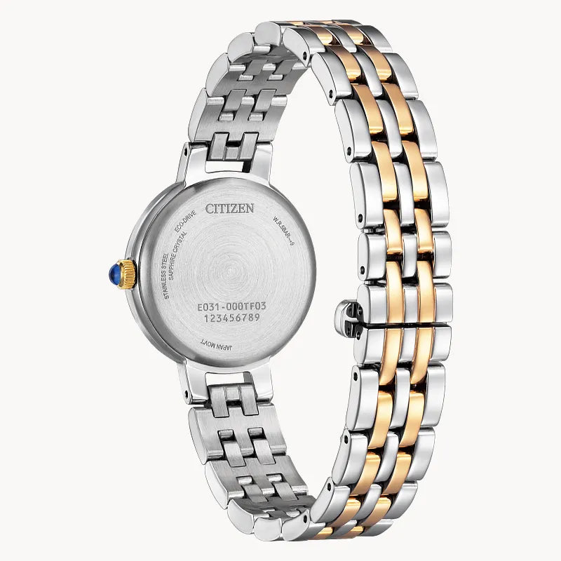 Citizen Classic Women's Eco-Drive Two-Tone Stainless Steel White Dial Watch