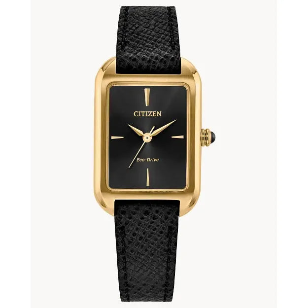 Citizen Dress Classic Black Dial Gold-Tone Eco-Drive Women's Watch