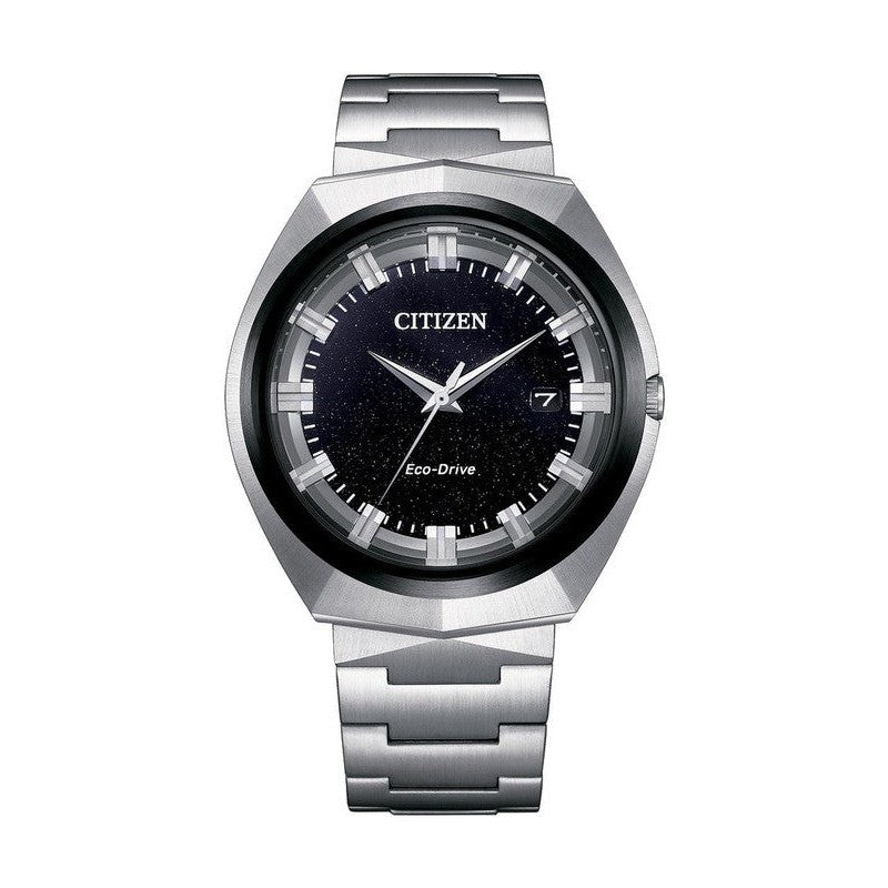Citizen Eco-Drive Gents Stainless Steel Black Dial Watch