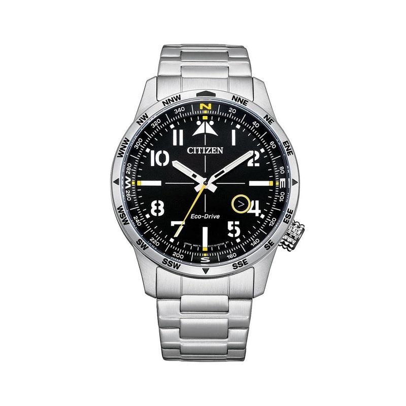 Citizen Eco-Drive Stainless Steel Black Dial Watch