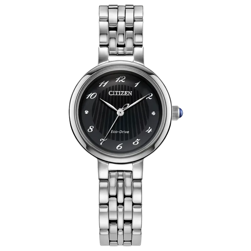 Citizen L Classic Women's Eco-Drive Stainless Steel Black Dial Watch