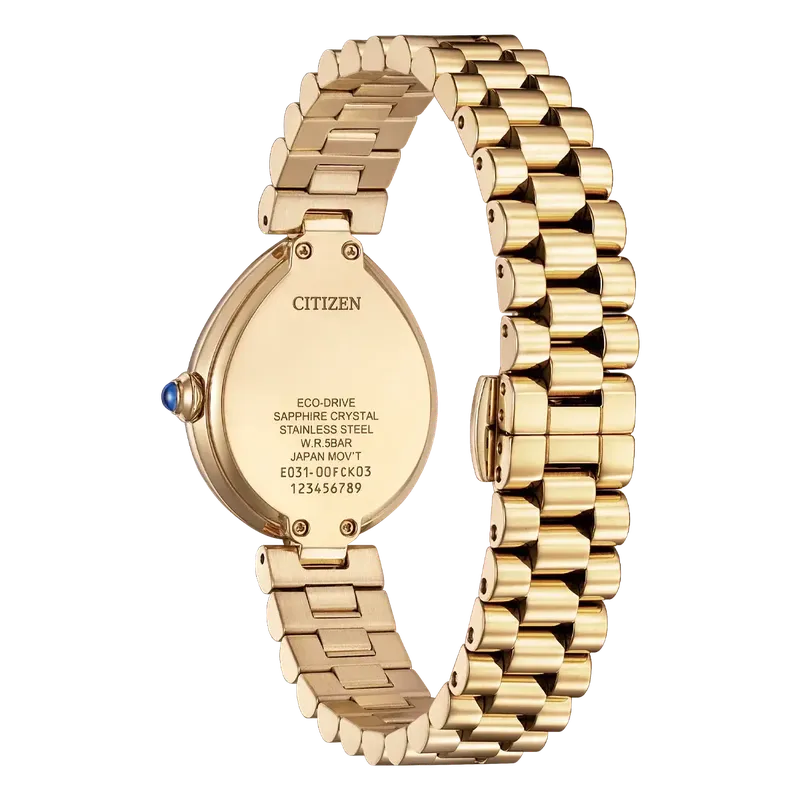 Citizen L Rainell Eco-Drive Watch Rose-Gold Stainless Steel Green Dial