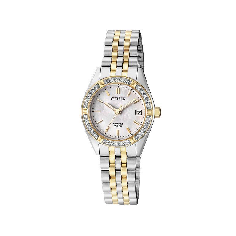 Citizen Ladies 2 Tone Swarovski Bezel Dress Watch