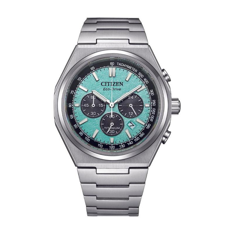 Citizen Super Titanium Chronograph Turquoise Dial Watch