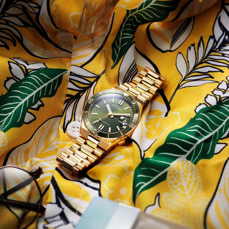 Citizen TSUYOSA Shore Automatic Gold-Tone Stainless Steel Green Dial