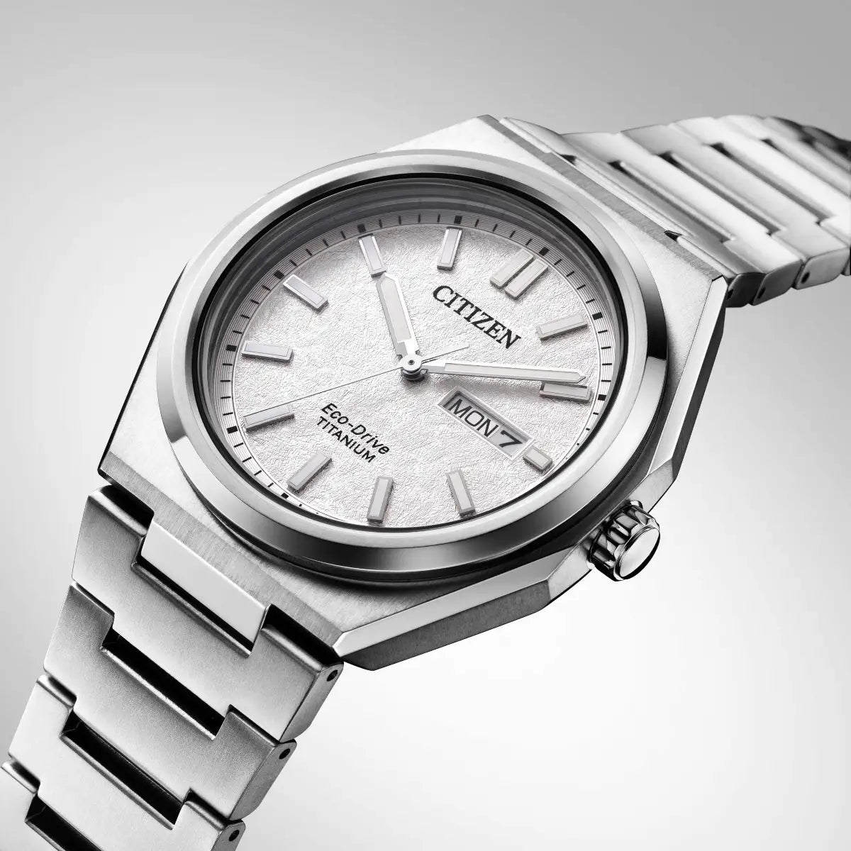 Citizen Zenshin Super Titanium Eco-Drive Men's Stainless Steel White Dial Watch