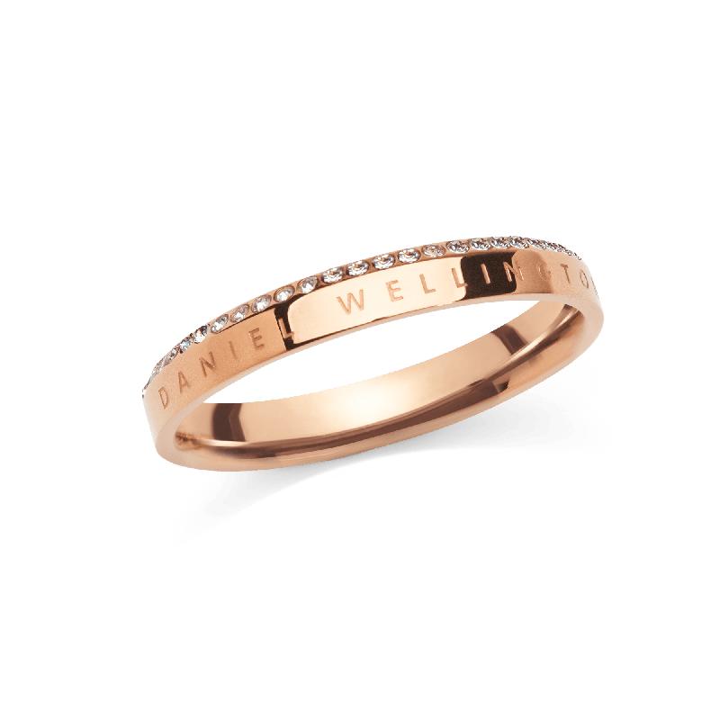 Classic Aura Rose Gold Sparkle Ring with White Crystals
