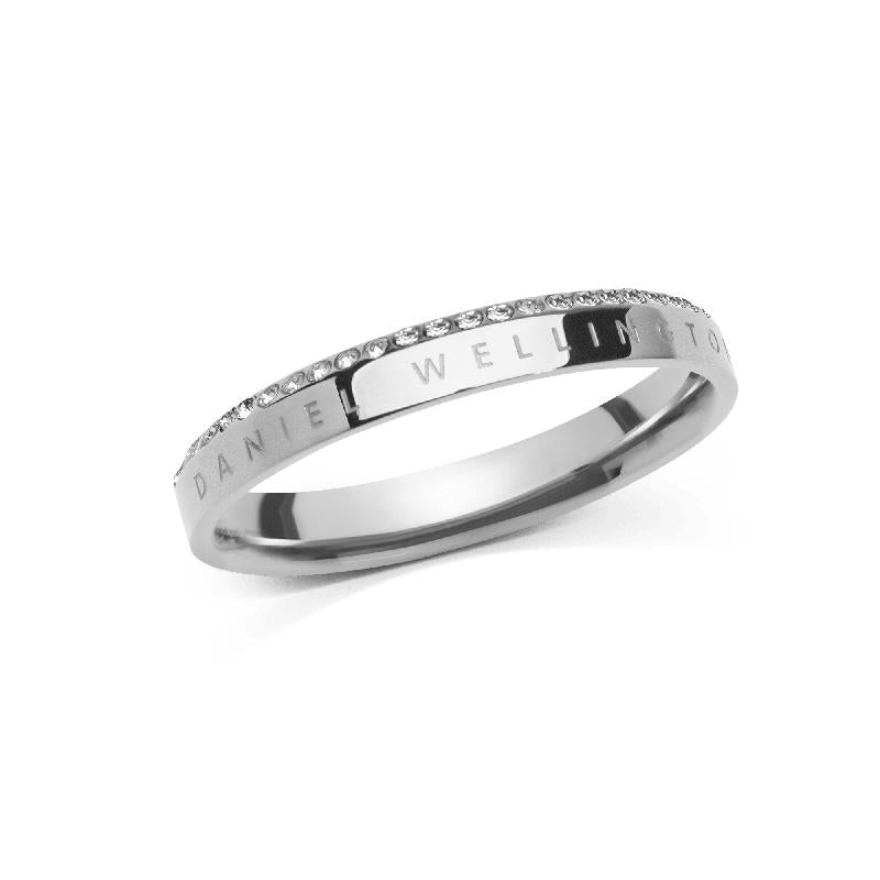 Classic Aura Silver Ring with Sparkling White Crystals