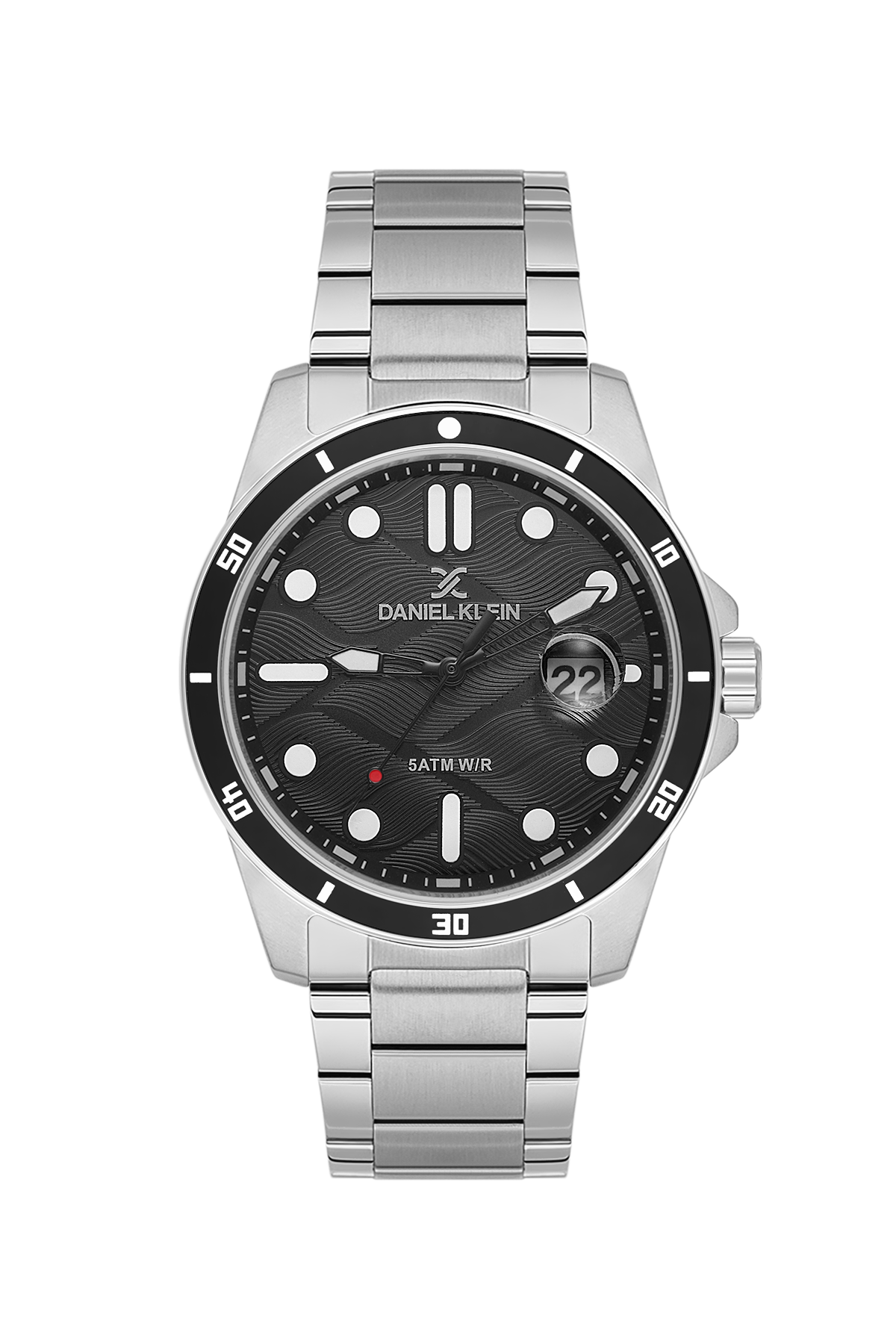 Daniel Klein Men’s Stainless Steel Diver-Style Watch with Textured Black Dial