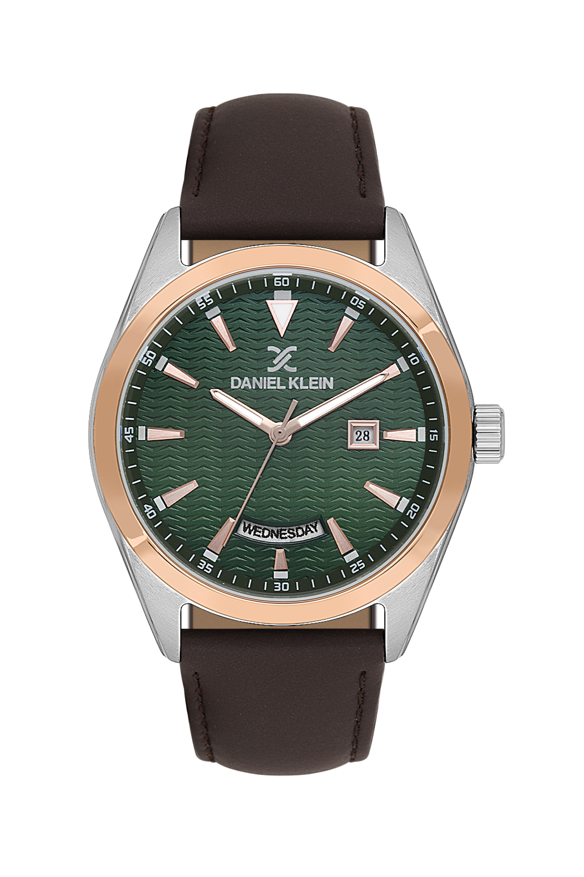 Daniel Klein Men’s Two-Tone Watch with Green Textured Dial