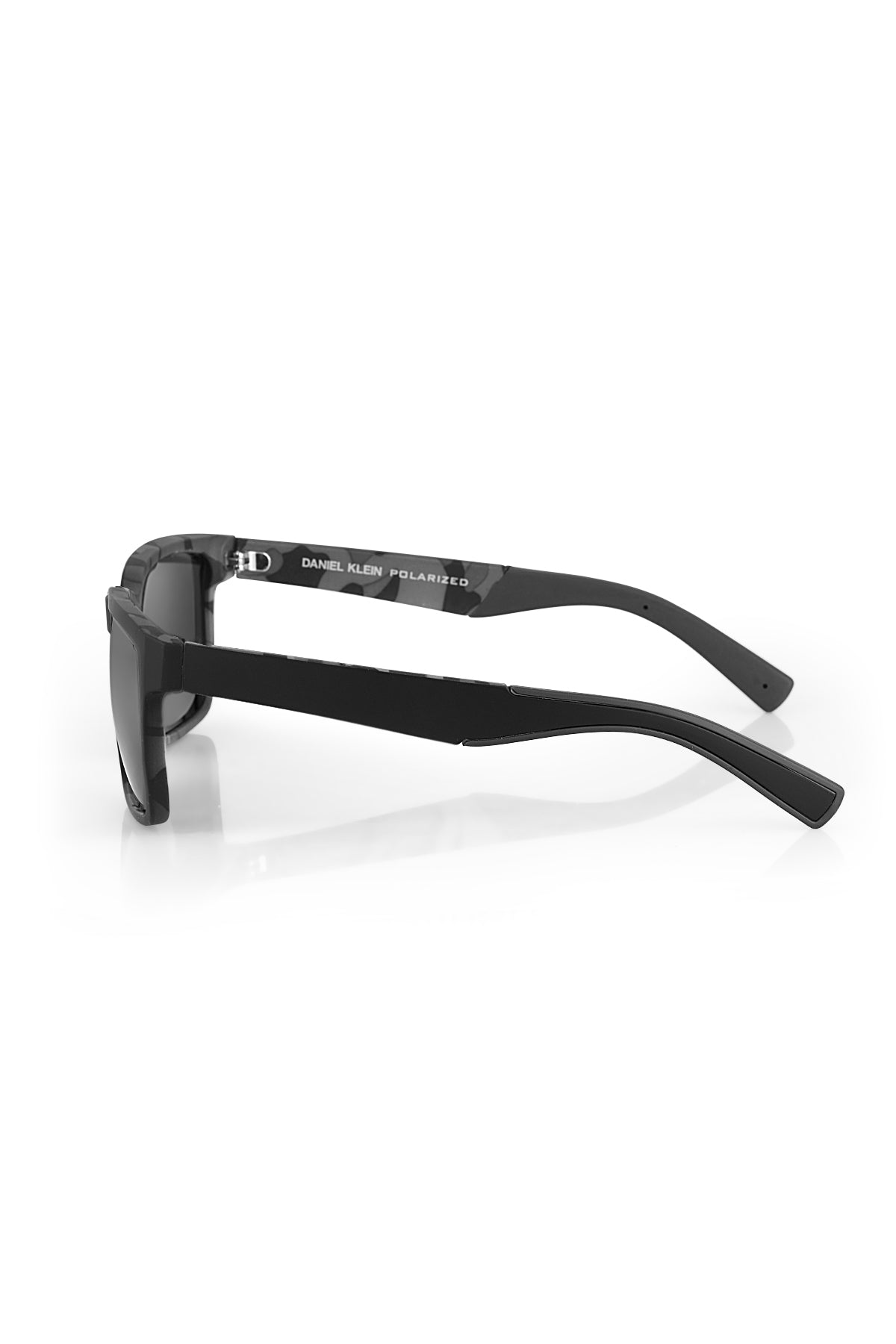 Daniel Klein Black Square Sunglasses - Smoke Grey Lenses - Black Accent