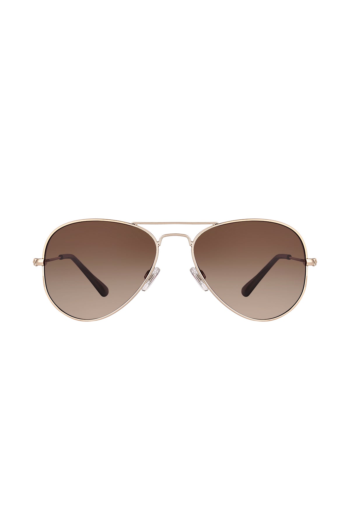 Daniel Klein Gold Aviator Sunglasses with Brown Gradient Lenses