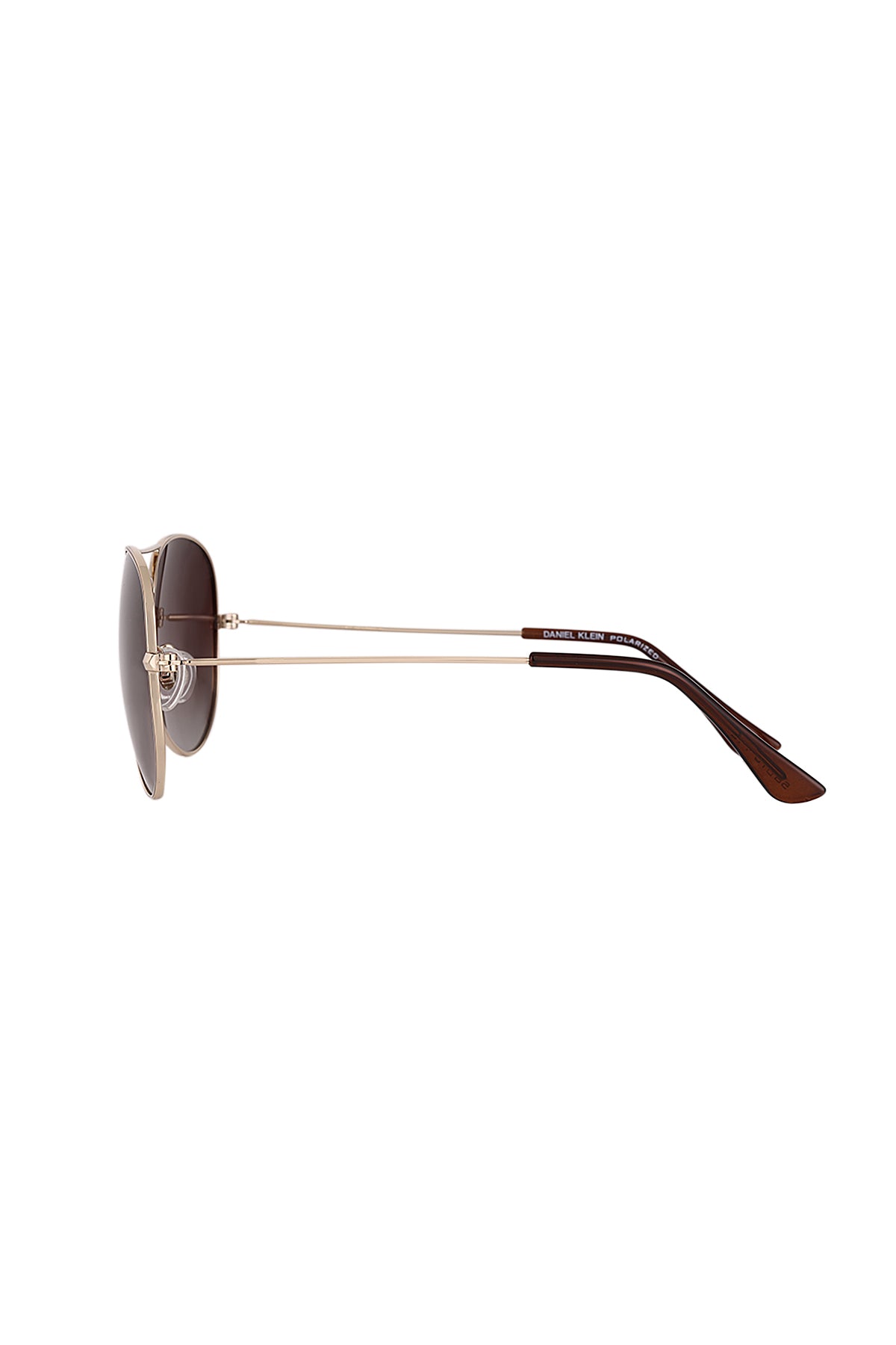 Daniel Klein Gold Aviator Sunglasses with Brown Gradient Lenses