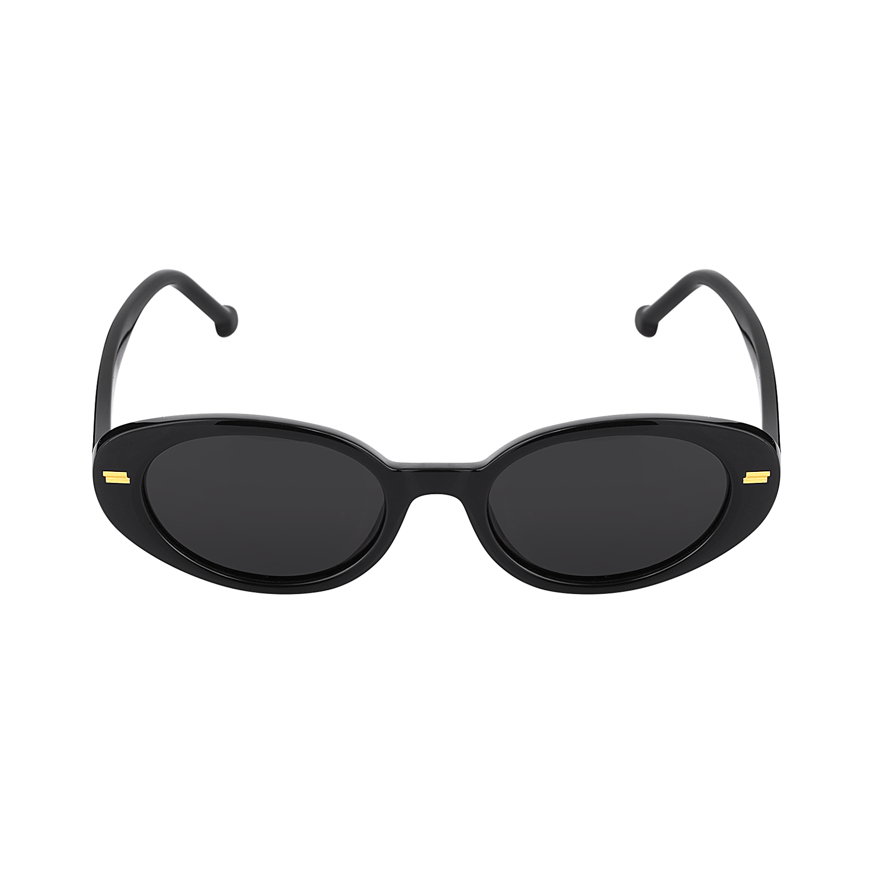 Daniel Klein Women’s Black Oval Sunglasses with Gold Accent