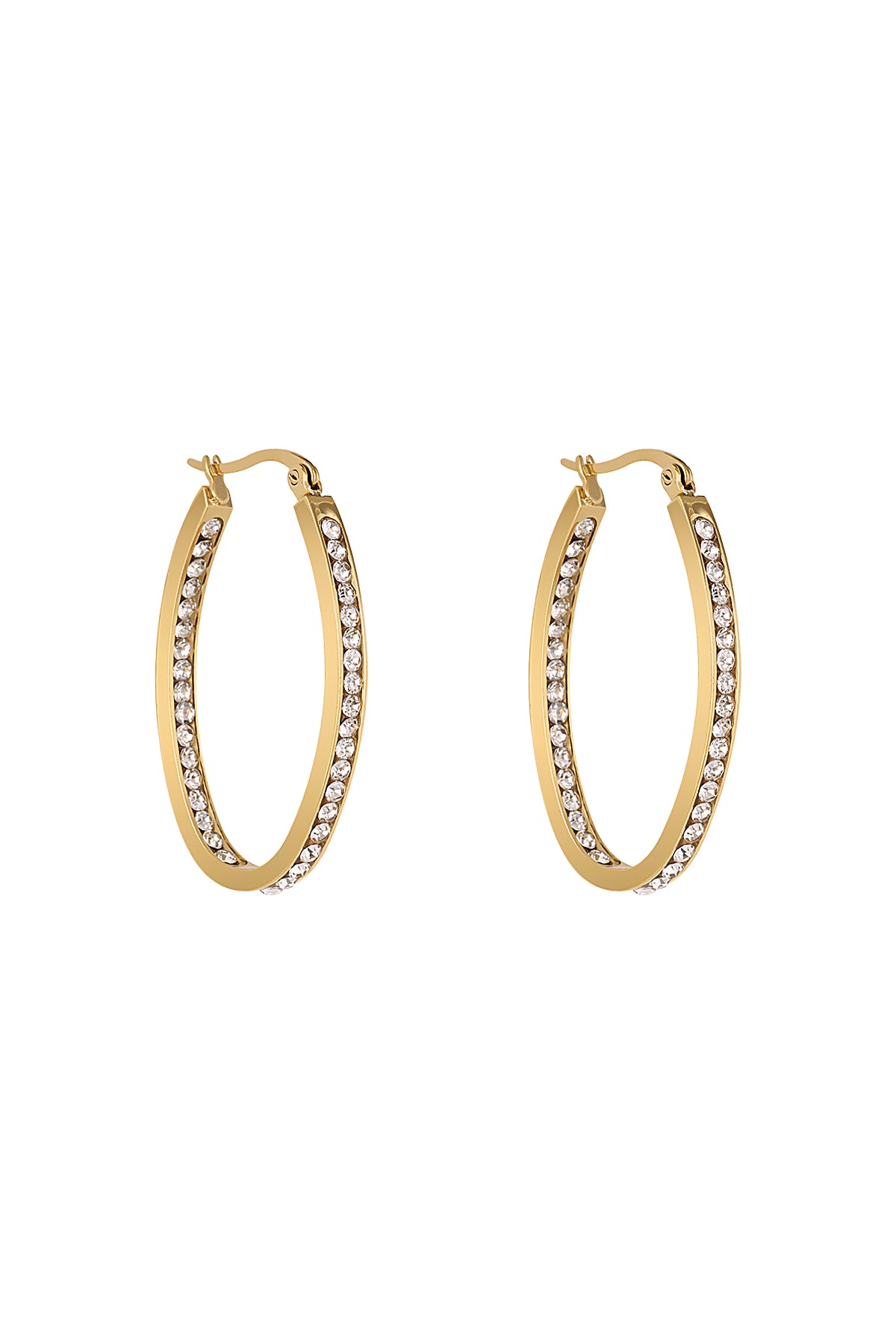 Daniel Klein Women's Oval Earrings with White Crystals