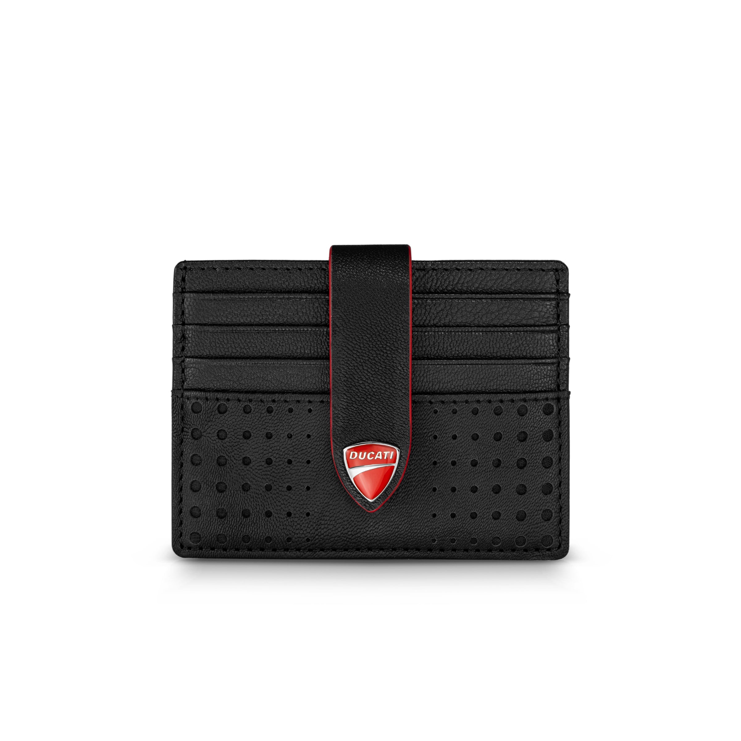 Ducati Cerrada Black Leather Card Case