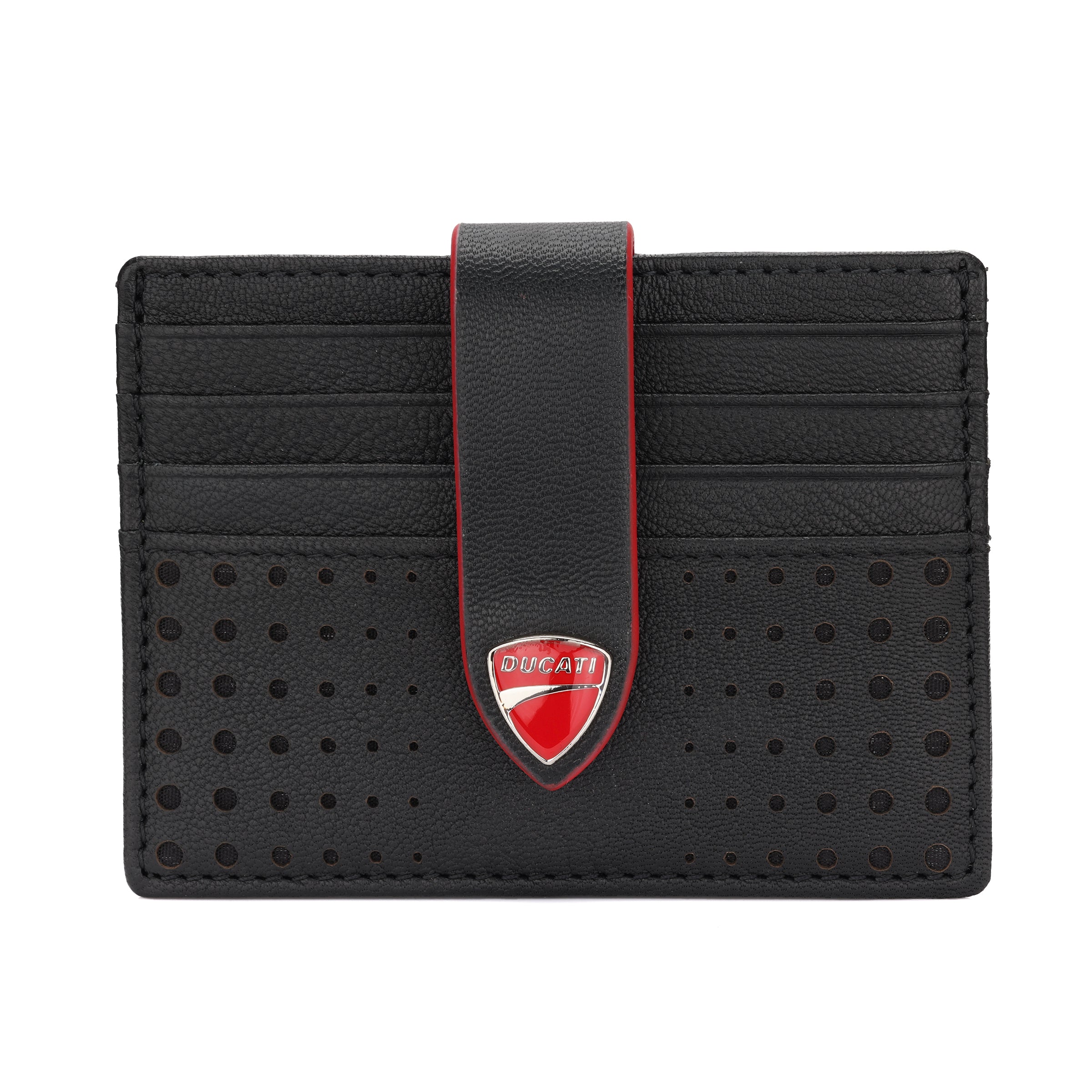 Ducati Cerrada Black Leather Card Case