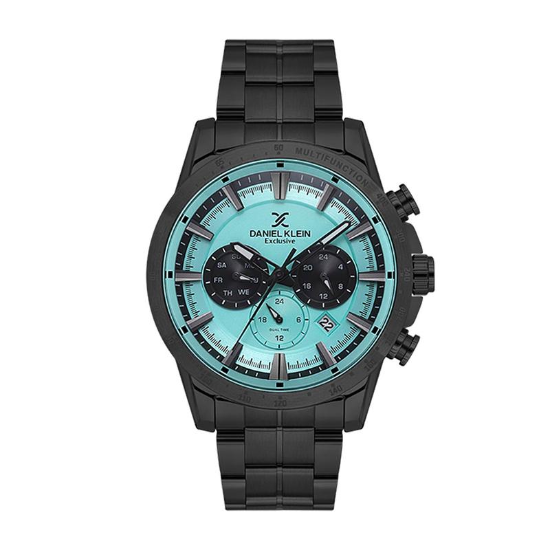 Daniel Klein Exclusive Men’s Black Stainless Steel Multi-Function Watch