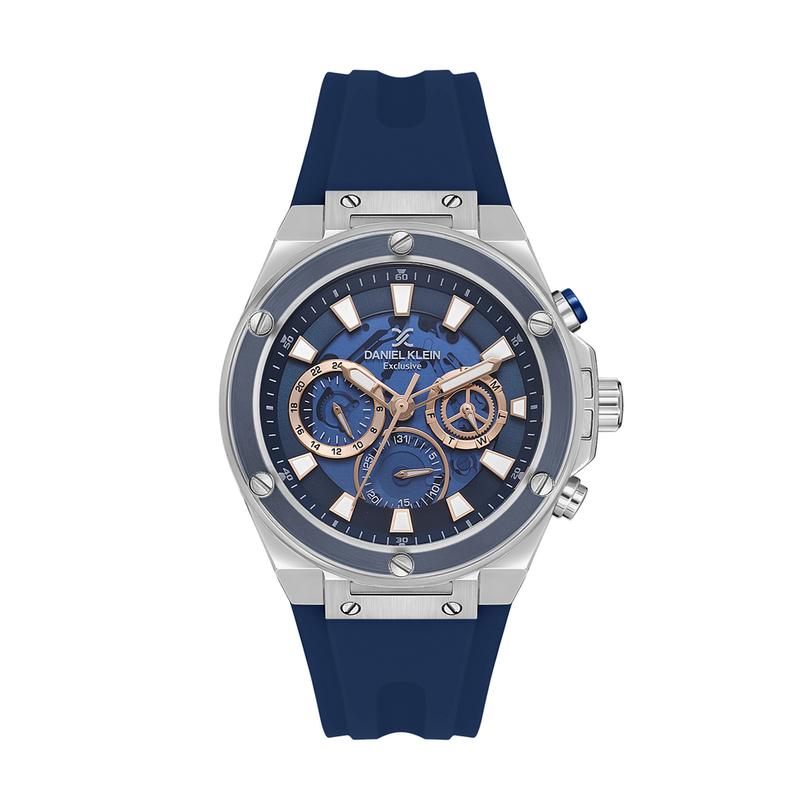 Daniel Klein Exclusive Men's Round Quartz Watch with Navy Blue Dial