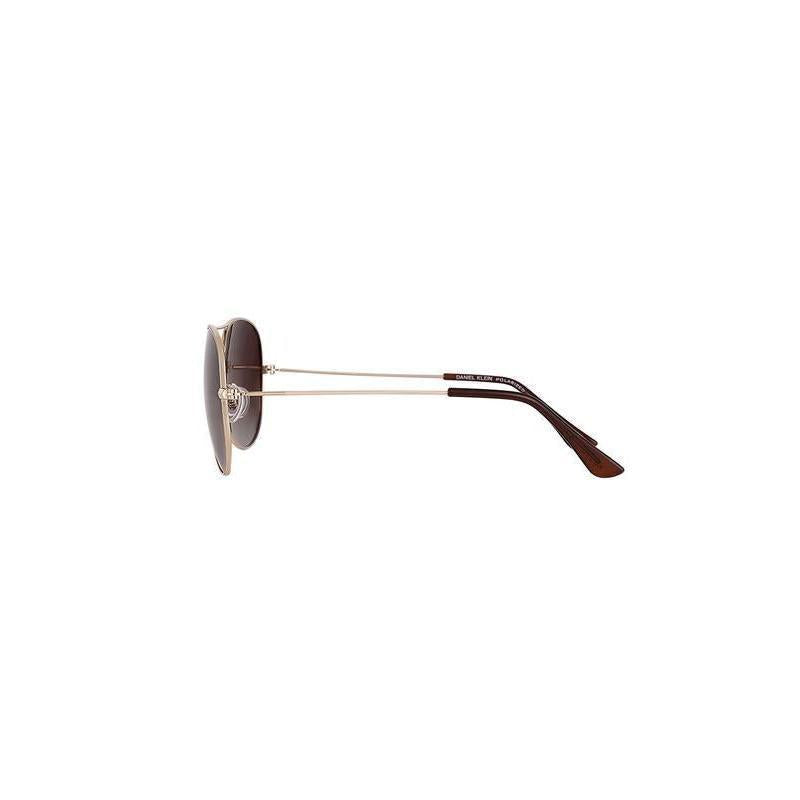 Daniel Klein Gold Aviator Sunglasses with Brown Gradient Lenses