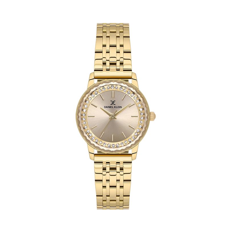 Daniel Klein Ladies 2 Hands IP Gold Watch