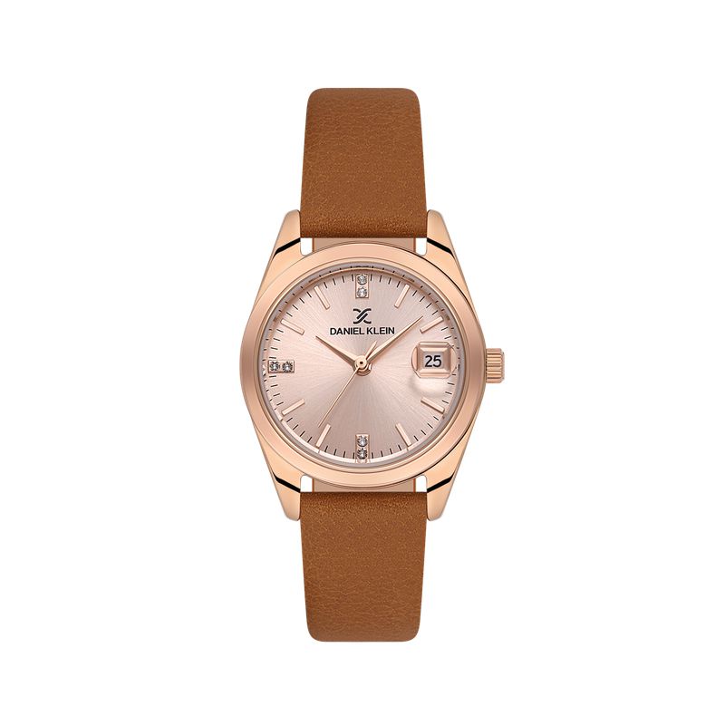 Daniel Klein Ladies 3 Hands Rose Gold Dial Watch