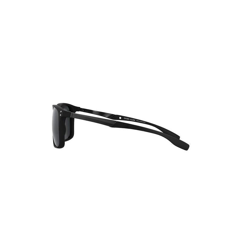 Daniel Klein Men's Matte Black Square Polarized Sunglasses – Smoke Grey Lenses