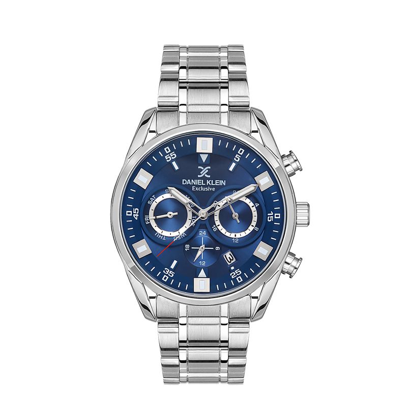 Daniel Klein Multifunction Stainless Steel Blue Dial Watch