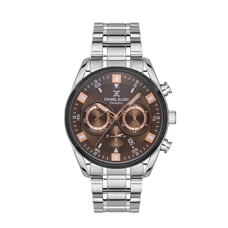 Daniel Klein Multifunction Stainless Steel Brown Dial Watch