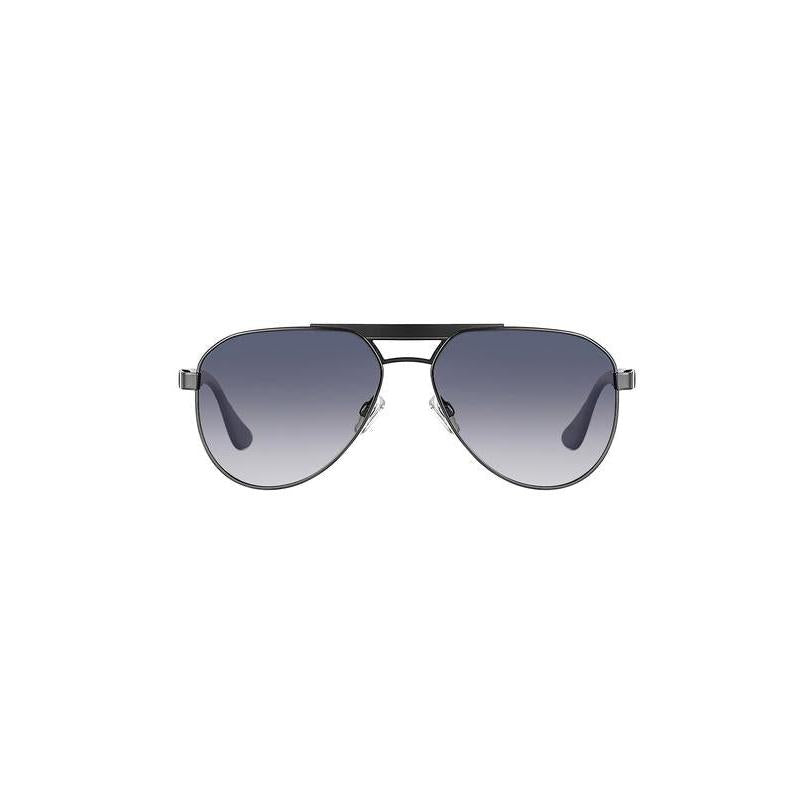 Daniel Klein Unisex Black Aviator Sunglasses with Grey Gradient Lenses