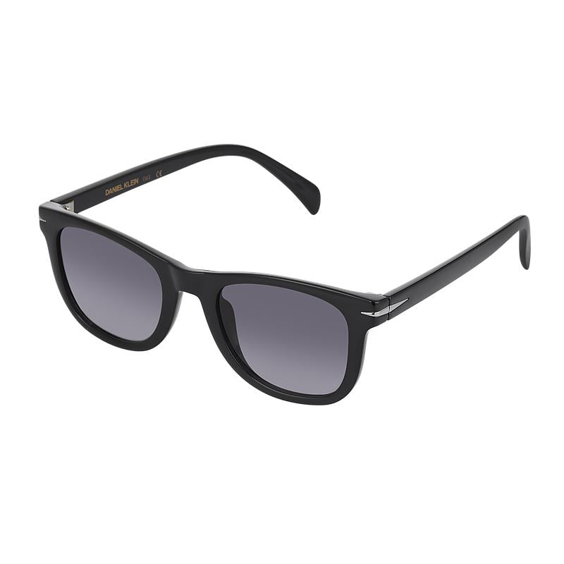 Daniel Klein Unisex Black Square Sunglasses with Gradient Lenses