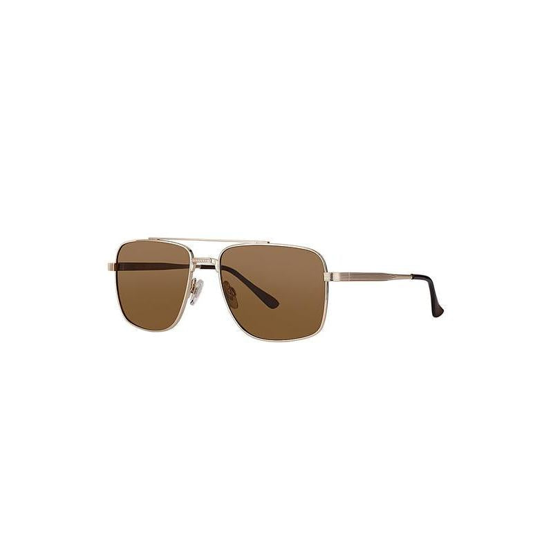 Daniel Klein Unisex Gold Aviator Sunglasses with Brown Lenses