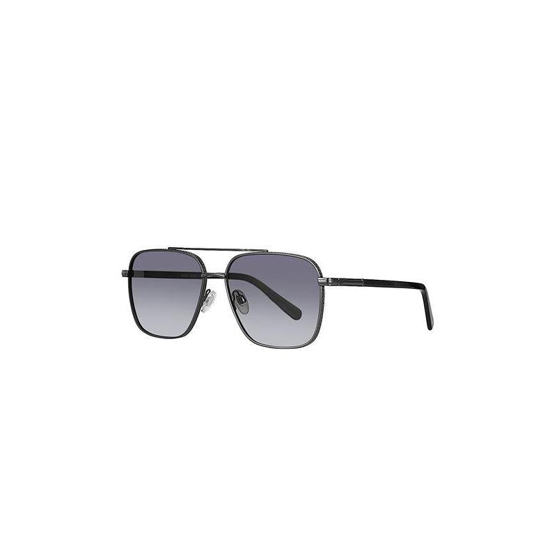 Daniel Klein Unisex Silver Square Aviator Sunglasses with Grey Lenses