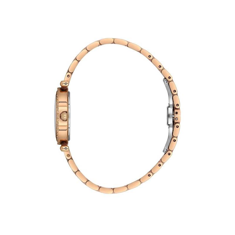 Daniel Klein Women’s Crystal-Set Rose Gold-Tone Bracelet Watch