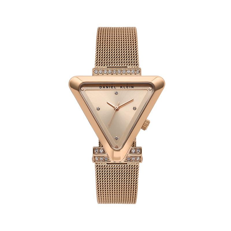 Daniel Klein Women’s Rose Gold Mesh Strap Watch