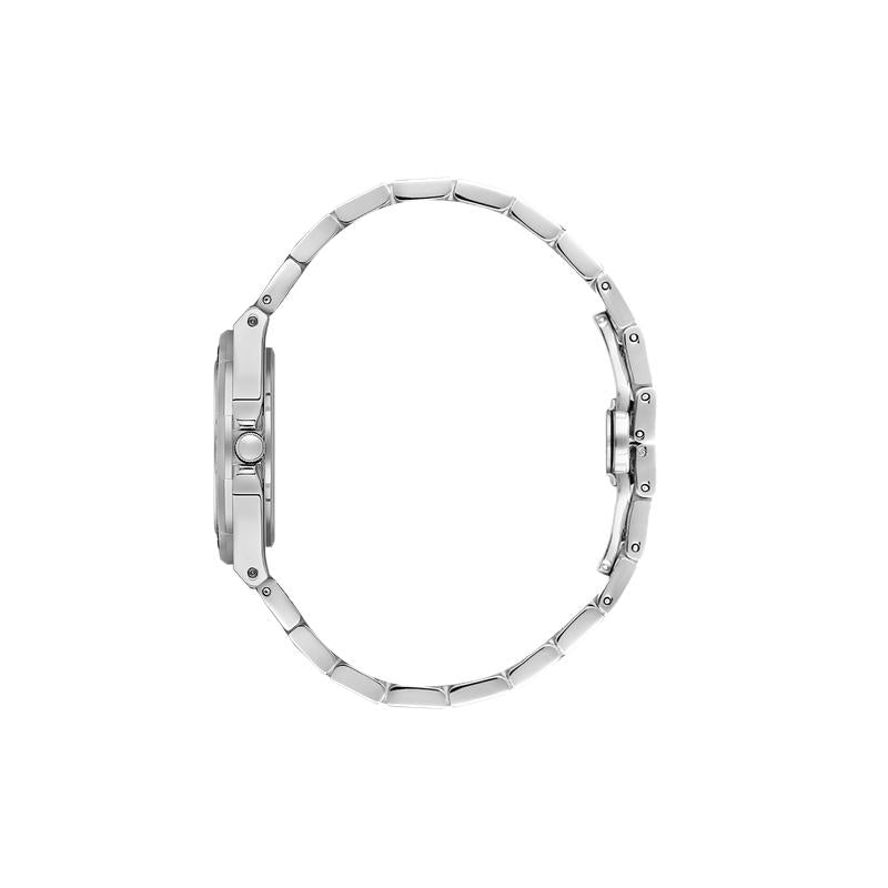 Daniel Klein Women’s Silver-Tone Crystal-Set Bracelet Watch