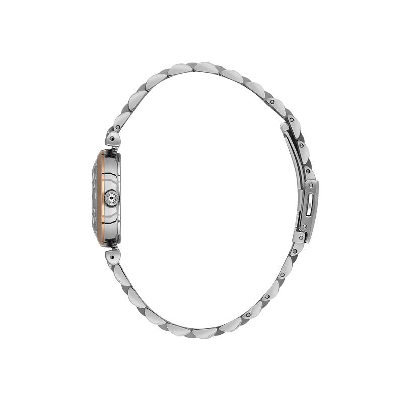 Daniel Klein Women’s Two-Tone Rose Gold Crystal Accent Watch with White Sunray Dial