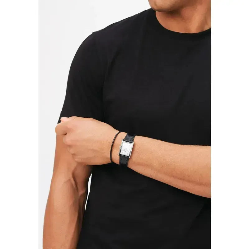 Daniel Wellington Bound Black Crocodile Silver Watch